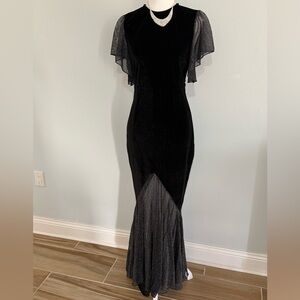 Elegant Black and Gray Evening Gown